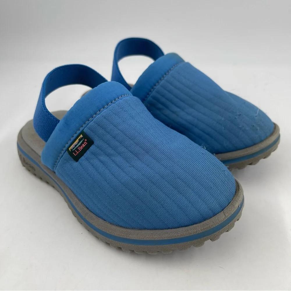 LL Bean Unisex Kids Blue Mule Slippers Sandals - Size 10/11